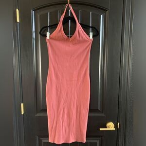 Aritzia Babaton Bodycon Ribbed Halter Midi Dress | Medium